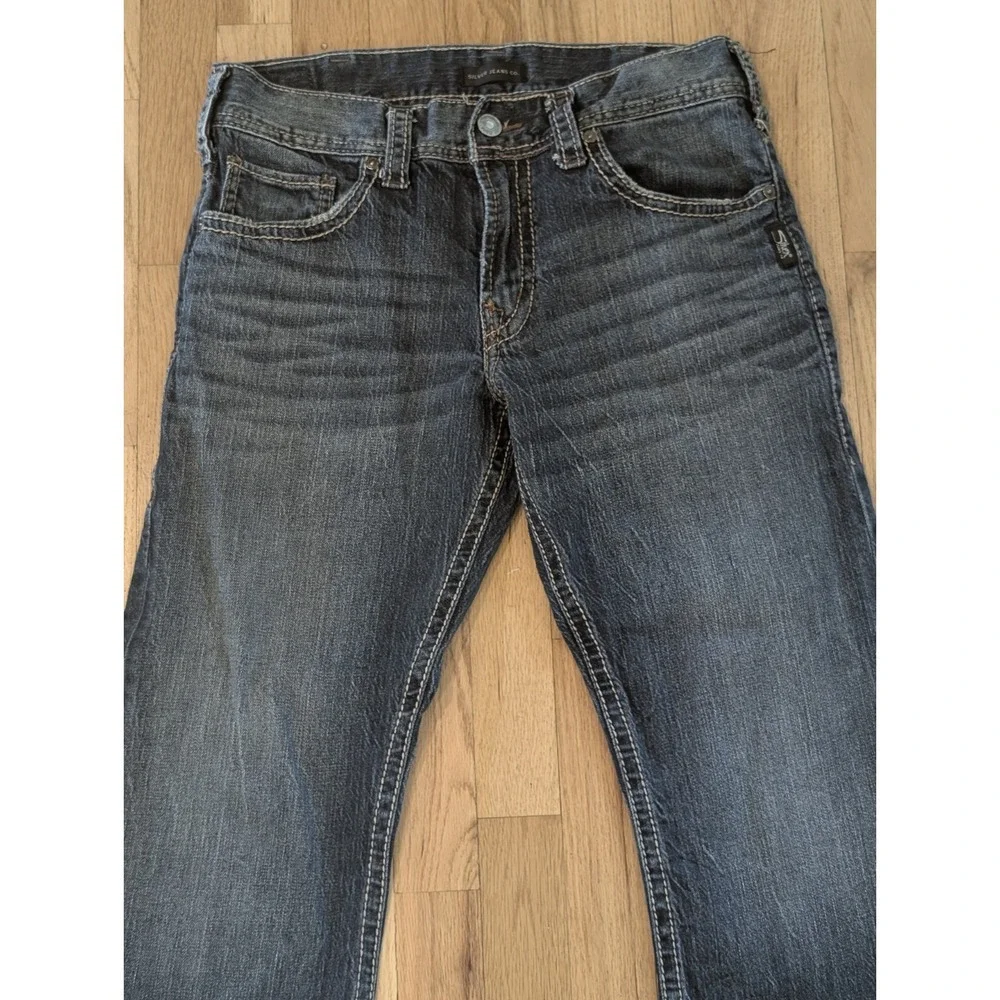 Silver ZAC Straight Leg Jeans Men's 32x32 (32x31) Blue Denim Y2K Style Straight